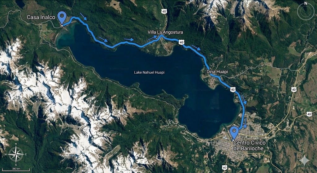 Mapa de ruta de llegada a la casa inalco. 