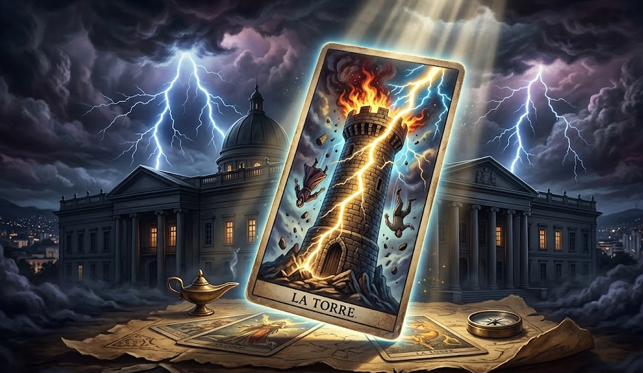 Profecías Petro elecciones Colombia 2026 carta del tarot La Torre sobre Casa de Nariño