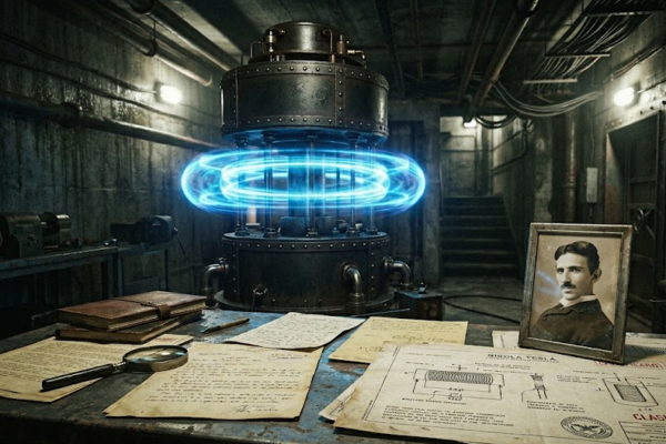 Imagen ilustrativa de toroide tecnologia acanzada relacionada con la investigacion de Nicola Tesla, y el proyecto Looking Glass