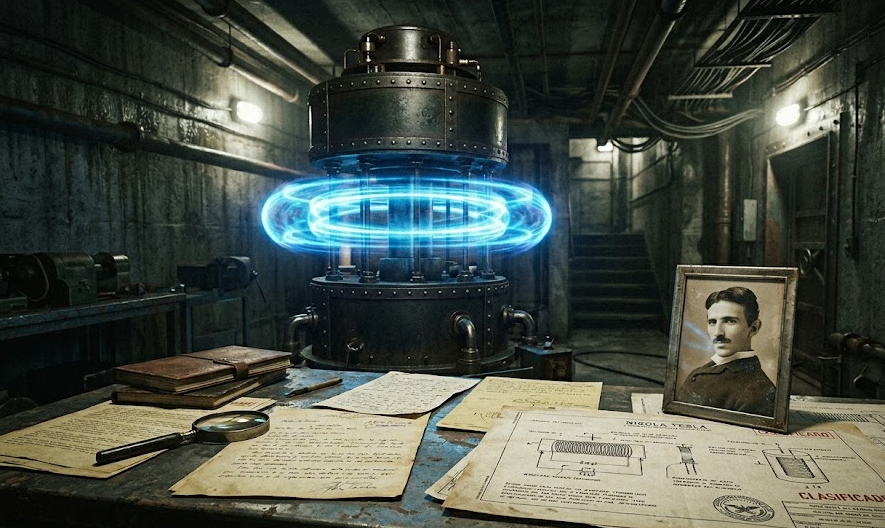 Imagen ilustrativa de toroide tecnologia acanzada relacionada con la investigacion de Nicola Tesla, y el proyecto Looking Glass